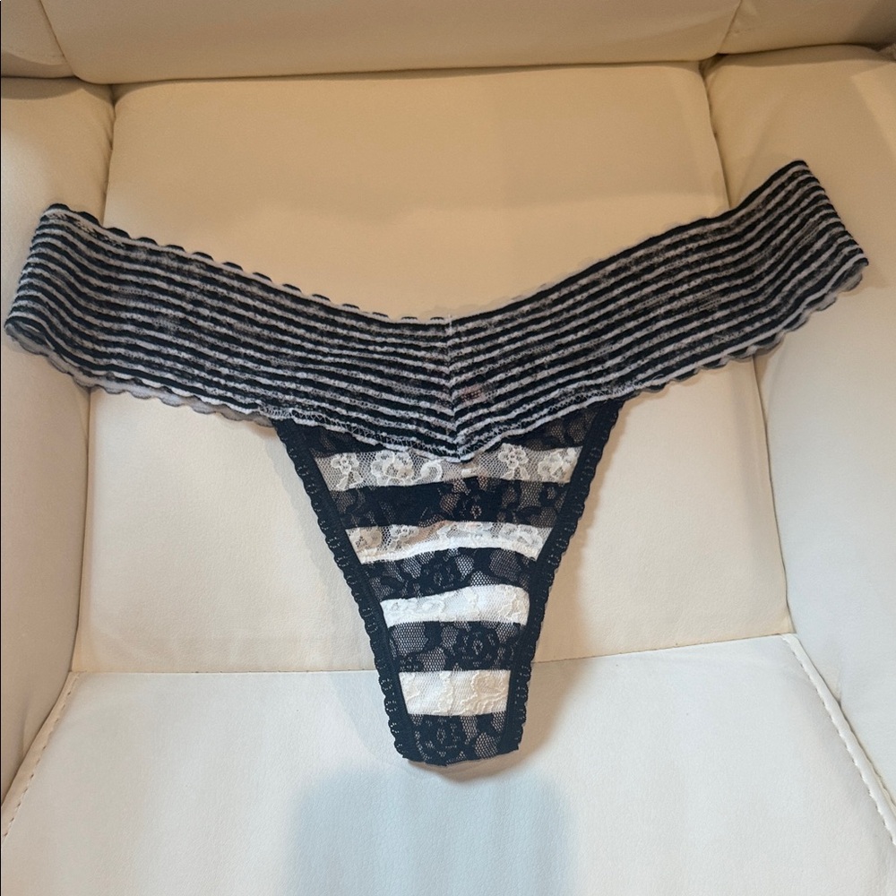 Victoria's Secret Black and White Lace Panties